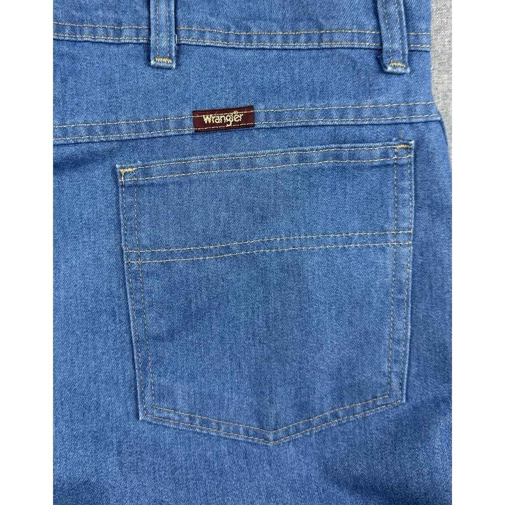 Wrangler Mens 40x29 Regular Fit Blue Denim Jeans Cut Off Raw Hem Made in USA - Picture 5 of 9